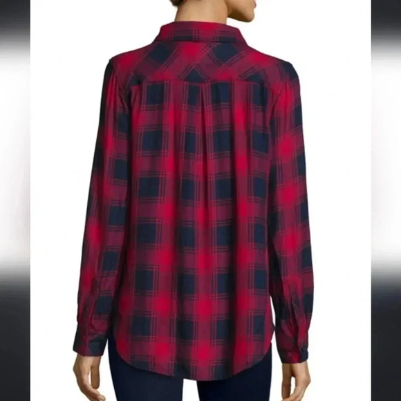 Rails Hunter Midnight Garnet Plaid Long Sleeve Button Down Shirt(XS) - Picture 5 of 11